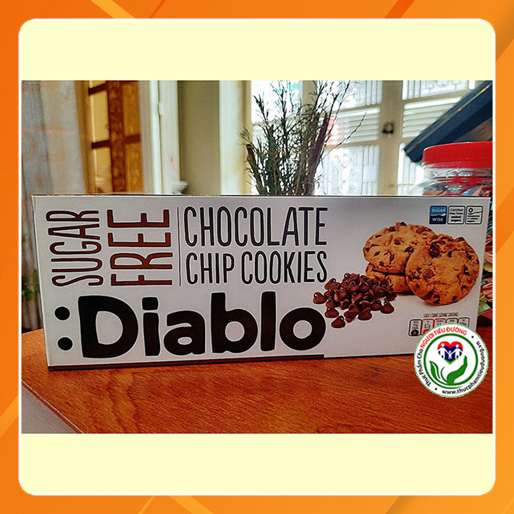 Bánh cookies mềm không đường hạt sôcôla Diablo hộp 130g