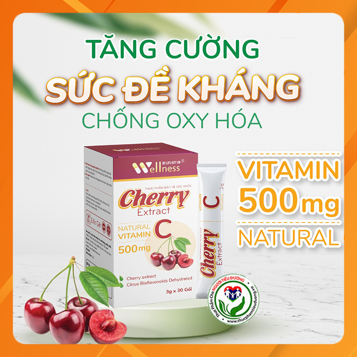 Thực phẩm bảo vệ sức khỏe Cherry Extract VitaminC hộp 30 gói